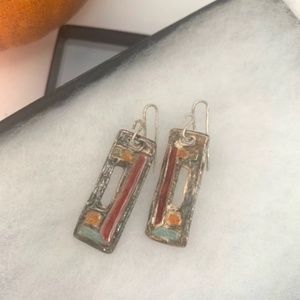 Stained Glass Fine Silver (.999) Earrings